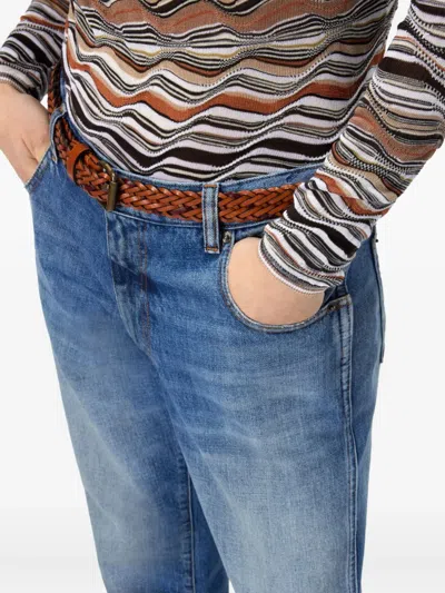 Missoni Five-pocket Mid-rise Washed Denim Pants In Blue