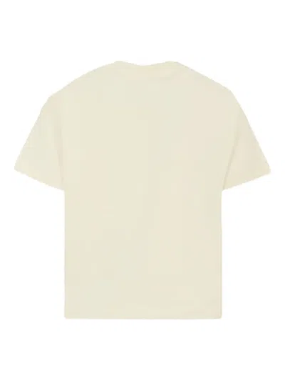 Msgm Leopard-print Logo T-shirt In Yellow