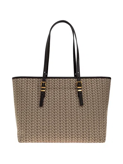 Michael Michael Kors Large Quinn Patterned Tote Bag In Brown
