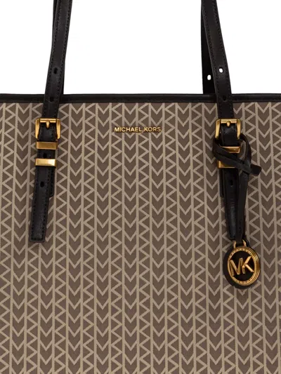 Michael Michael Kors Large Quinn Patterned Tote Bag In Brown