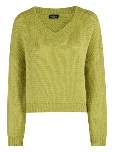 Roberto Collina Relaxed Fit V-neck Alpaca Blend Sweater In Gray