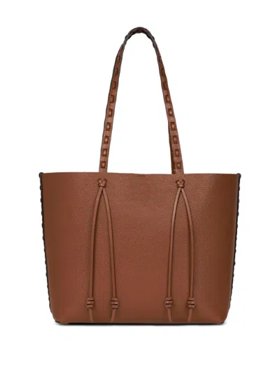 Etro Medium Essential Leather Tote Bag In Brown