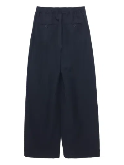 Studio Nicholson Drawstring Linen-blend Trousers In Blue