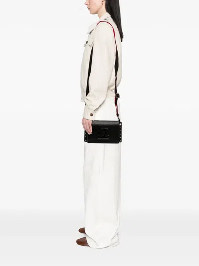 Pre-owned Christian Louboutin 2021-2025 Leather Wallstrap Monogram Messenger Bag Crossbody Bag In Black