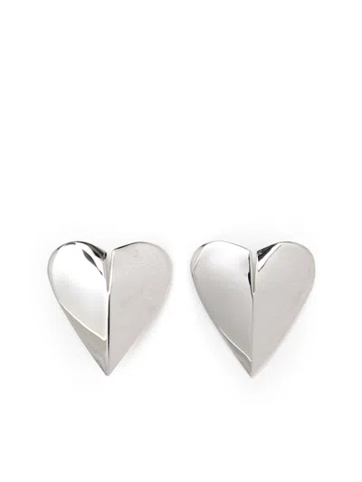 Alaïa Alaia Le Coeur Torn Silver Earrings Women In Gold