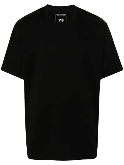 Y-3 Logo Cotton T-shirt In Black