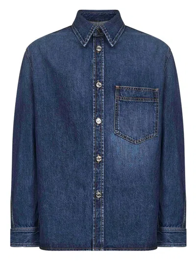 Givenchy Classic Denim Shirt With Button-up Front In Blue