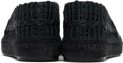 Weekend Max Mara Raffia-effect Espadrilles In Black
