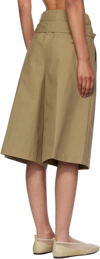 Simone Rocha Beige Wide Leg Multi Belt Loop Shorts In Neutral