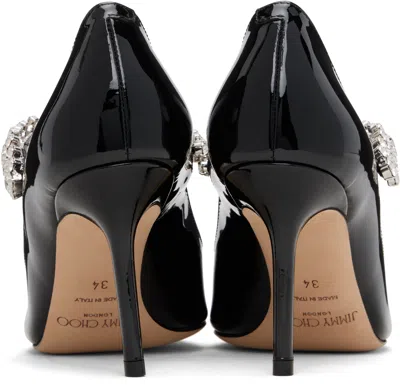 Jimmy Choo Bing 85 Crystal-embellished Pumps In Patent Leather In Black