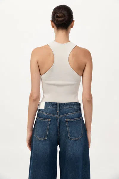 St Agni Sculpted Knit Top In Silver