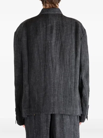 Ziggy Chen Three-button Patch-pocket Coat In Blue