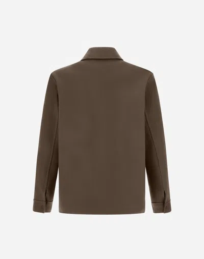 Herno Resort Shacket In Double Faced Pure Wool In Brown