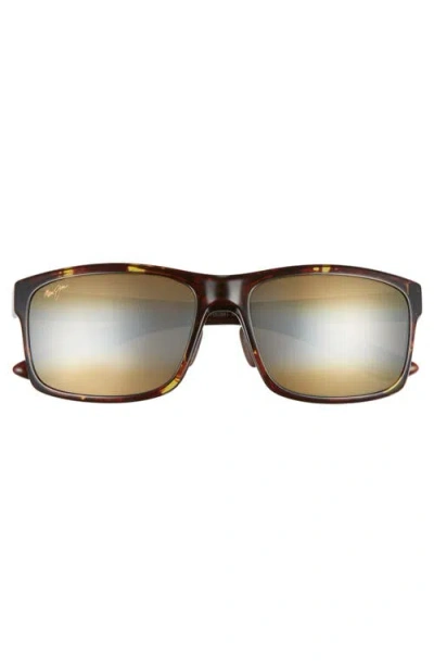 Maui Jim Pokowai Arch 58mm Polarized Rectangular Sunglasses In Neutral