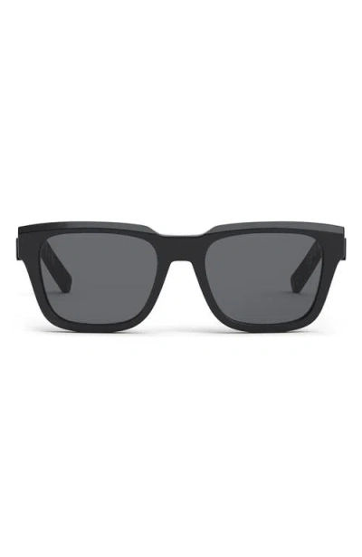 Dior 'b23 S1i 53mm Rectangular Sunglasses In Black