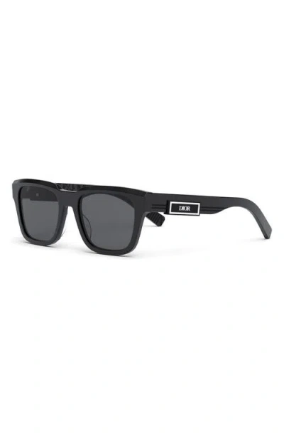 Dior 'b23 S1i 53mm Rectangular Sunglasses In Black