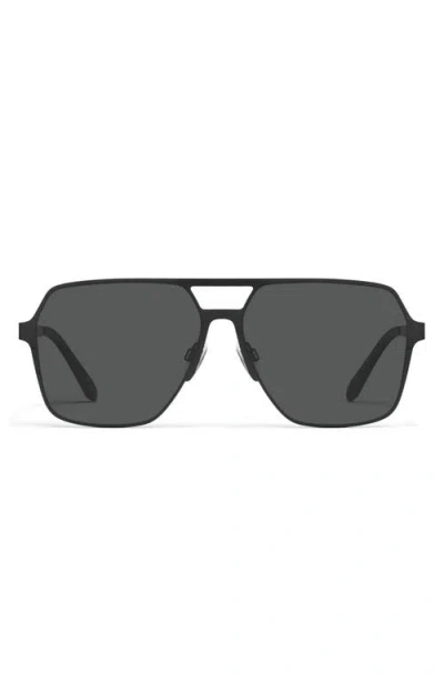 Quay Backstage Pass 60mm Polarized Aviator Sunglasses In Black