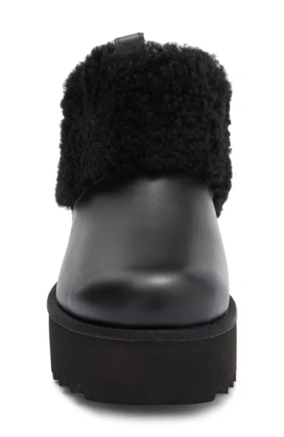 Ugg ® Ultra Mini Alina Curled Genuine Shearling Platform Boot In Black