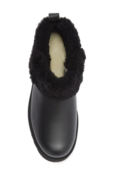 Ugg ® Ultra Mini Alina Curled Genuine Shearling Platform Boot In Black