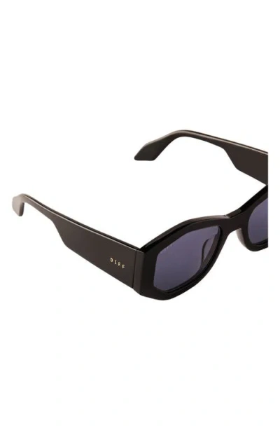 Diff Zoe 55mm Square Polarized Sunglasses In Black