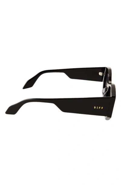 Diff Zoe 55mm Square Polarized Sunglasses In Black