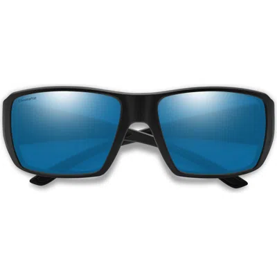 Smith Guides Choice Xl 63mm Chromapop™ Polarized Oversize Square Sunglasses In Blue