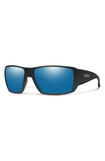 Smith Guides Choice Xl 63mm Chromapop™ Polarized Oversize Square Sunglasses In Blue