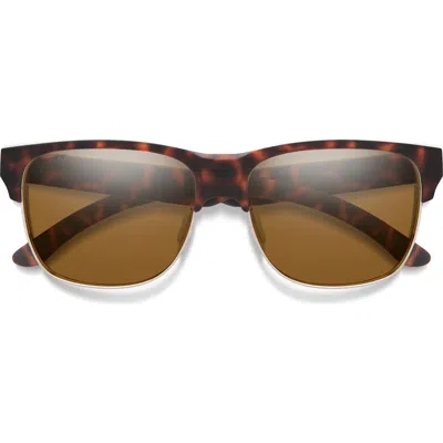 Smith Lowdown Split 56mm Chromapop™ Polarized Square Sunglasses In Brown