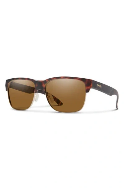 Smith Lowdown Split 56mm Chromapop™ Polarized Square Sunglasses In Brown
