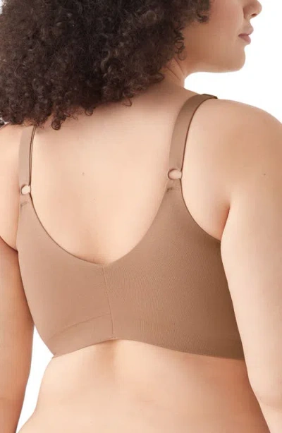 True & Co. Soft Form V-neck Adjustable Strap Bralette In Brown