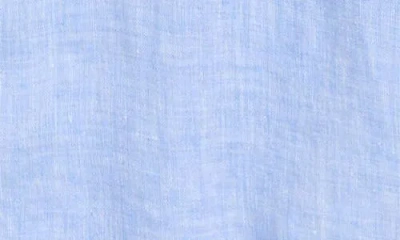 Reiss Kids' Linen Button-up Shirt In Blue