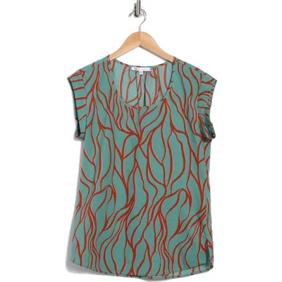 Dr2 By Daniel Rainn Cap Sleeve Top In Green