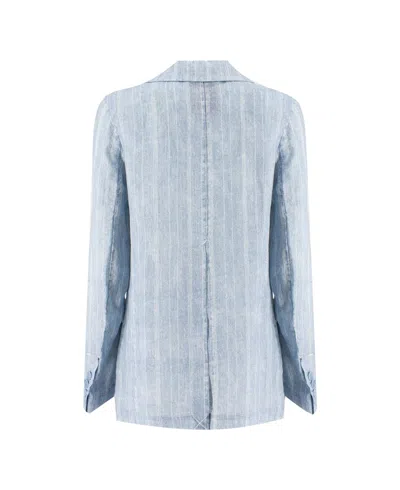 Ermanno Firenze Long-sleeved Suit Jacket In Blue