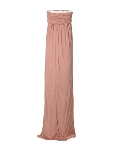 Shop Msgm Long Dress In Pastel Pink