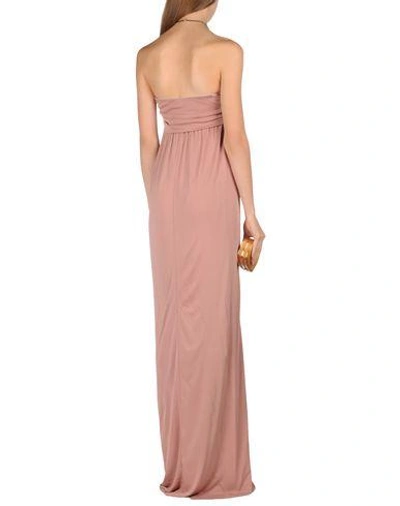 Shop Msgm Long Dress In Pastel Pink