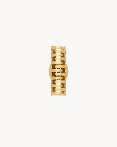 Saint Laurent Cassandre Claw Clip In Hammered Metal In Gold