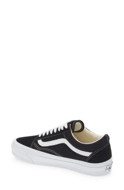 Vans Stitched Low-top Silhouette Rubber Sole Sneakers In Black