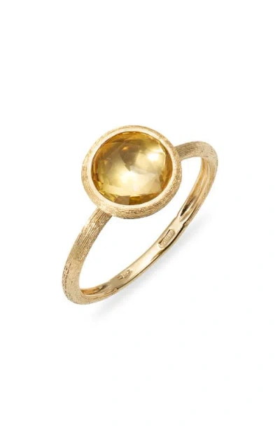 Marco Bicego Jaipur Color Lemon Quartz Ring In Gold