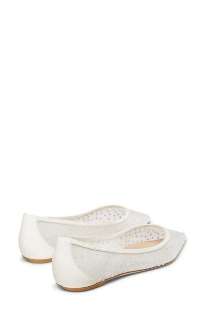 Stuart Weitzman Emilia Mesh Crystal-embelished Ballerina Shoes In White