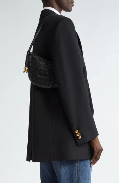 Bottega Veneta Women Black Nappa Leather Mini Solstice Shoulder Bag