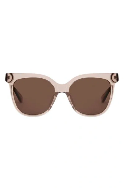 Mohala Eyewear Mahina 56mm Low Bridge Wide Width Polarized Cat Eye Sunglasses In Sand