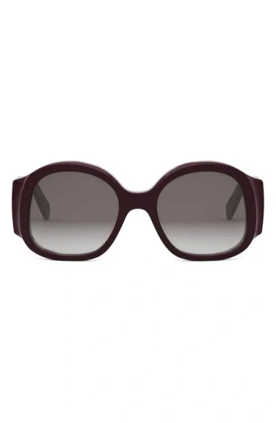 Celine Maxi Triomphe 54mm Round Sunglasses In Brown