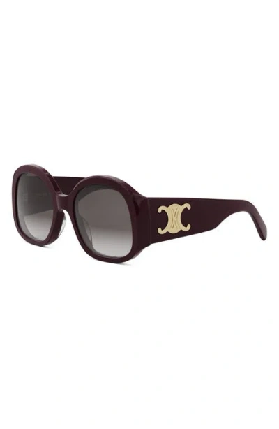 Celine Maxi Triomphe 54mm Round Sunglasses In Brown
