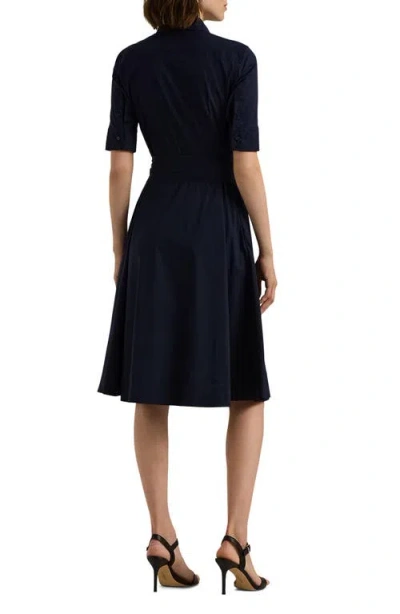 Ralph Lauren Lauren  Cotton Blend Shirtdress In Black