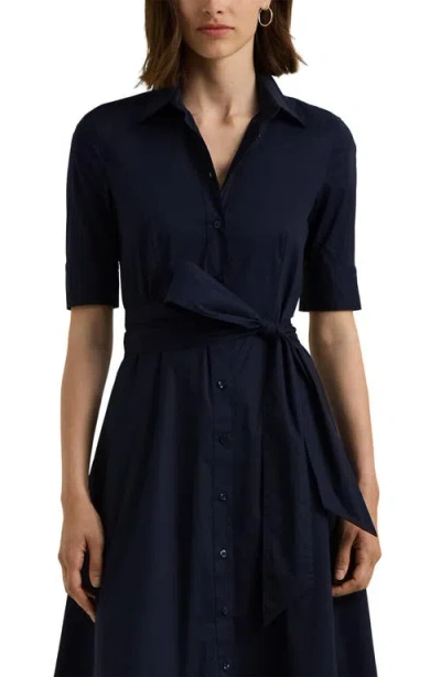 Ralph Lauren Lauren  Cotton Blend Shirtdress In Black