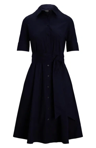 Ralph Lauren Lauren  Cotton Blend Shirtdress In Black