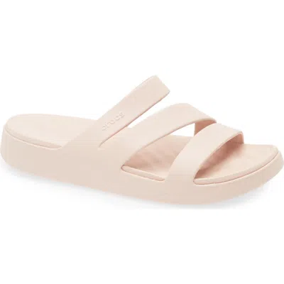 Crocs Getaway Strappy Slide Sandal In Neutral