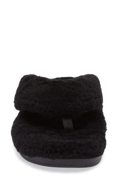 Olukai Kipea Heu Genuine Shearling Slide Sandal In Black