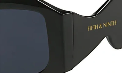Fifth & Ninth Jade 53mm Polarized Rectangular Sunglasses In Black