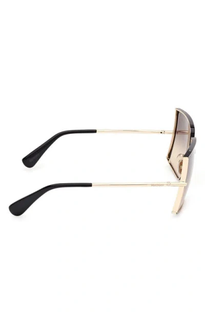 Max Mara 68mm Gradient Oversize Rectangular Sunglasses In Black